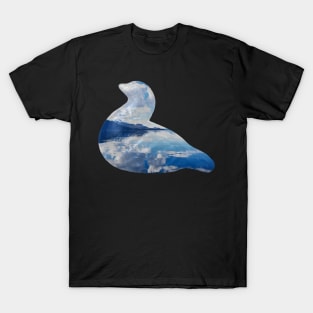 Cloud reflection bird sculpture T-Shirt